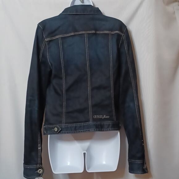 GUESS Jeans Stretch Denim Jacket Dark Wash. Size M - Picture 9 of 16